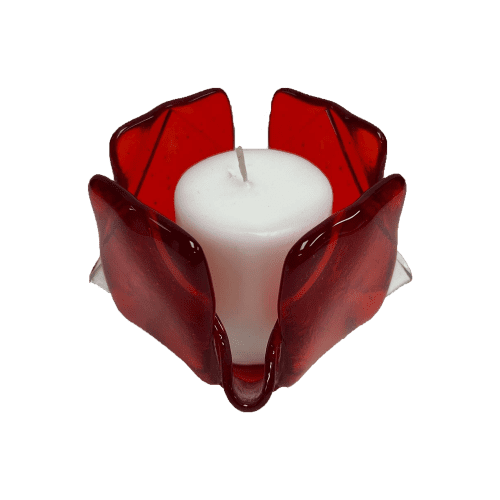 Transparent Orange Glass Candleholder | Candle Holder in Decorative Objects by Sand & Iron