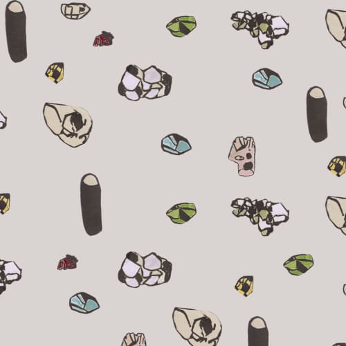 Gemstones, Talc | Fabric in Linens & Bedding by Philomela Textiles & Wallpaper. Item composed of cotton