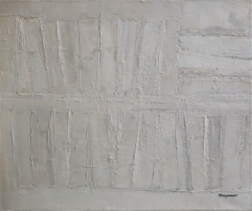 Without Un Mot / Without A Word / Sans Un Mot | Oil And Acrylic Painting in Paintings by Sophie DUMONT.. Item made of canvas works with minimalism & contemporary style