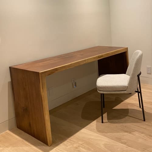 Live Edge Waterfall Desk | Tables by Crafted Glory. Item made of walnut works with scandinavian style