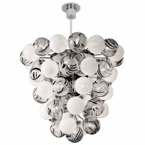 PERLE CEILING (51 GLOBE) | Chandeliers by Oggetti Designs. Item made of metal with glass