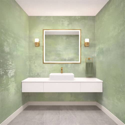 Spring Green Plaster - Luxe Textures Luxury Wallpaper Mural | Wall Treatments by ELLE WALLS