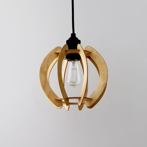 The lantern - Wooden hanging lamp (Price taxes included) | Pendants by Slice of wood / Tranche de bois