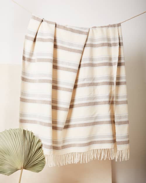 Sky Stripe Throw | Linens & Bedding by MINNA