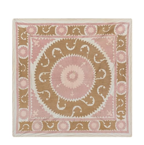 Suzani White Washed Tapestry - Muted Color Uzbek Table Cloth | Tablecloth in Linens & Bedding by Vintage Pillows Store