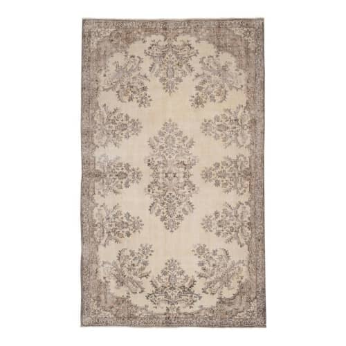 Handknotted Turkish Oushak Rug 5'7" X 9'3" | Area Rug in Rugs by Vintage Pillows Store. Item composed of cotton and fiber