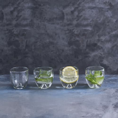 Pebbled Punt Glasses - Set of 4 | Drinkware by The Collective