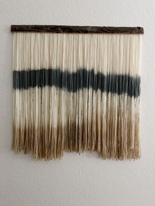 Abstract dip dye wall hanging | Macrame Wall Hanging in Wall Hangings by Mpwovenn Fiber Art by Mindy Pantuso. Item made of fiber