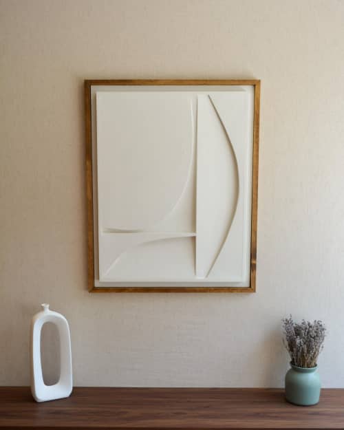 No. 123 Japandi Plaster Wall Relief - Scandinavian Neutral Decor | Decorative Objects by Joseph Aurelius