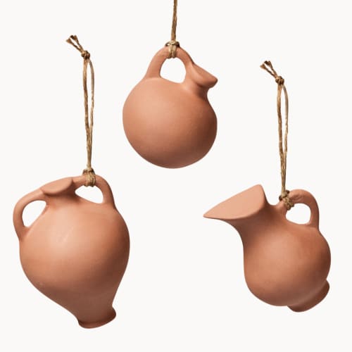 Vessel Ornaments in Terracotta | Decorative Objects by Franca NYC. Item made of ceramic works with boho & minimalism style