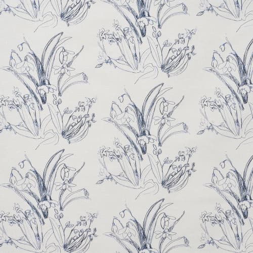 Blueprint Cobalt Fabric | Linens & Bedding by Stevie Howell. Item made of cotton