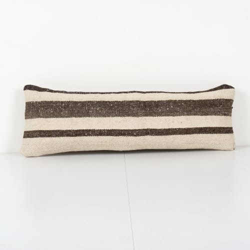 Neutral Wool Kilim Pillow Case Made From Rustic Anatolian Vi | Cushion in Pillows by Vintage Pillows Store