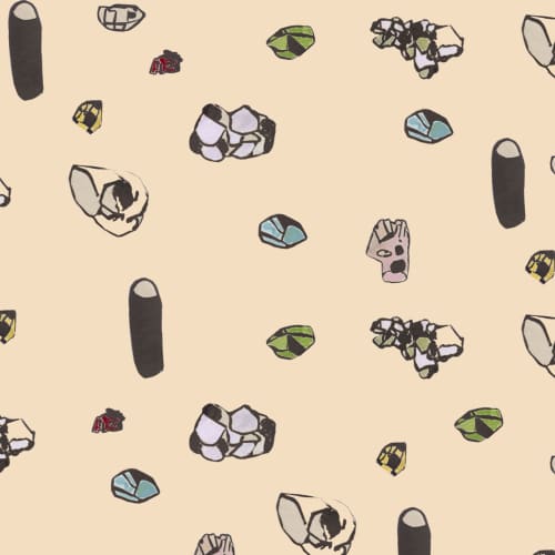 Gemstones, Cinnabar | Fabric in Linens & Bedding by Philomela Textiles & Wallpaper. Item made of cotton