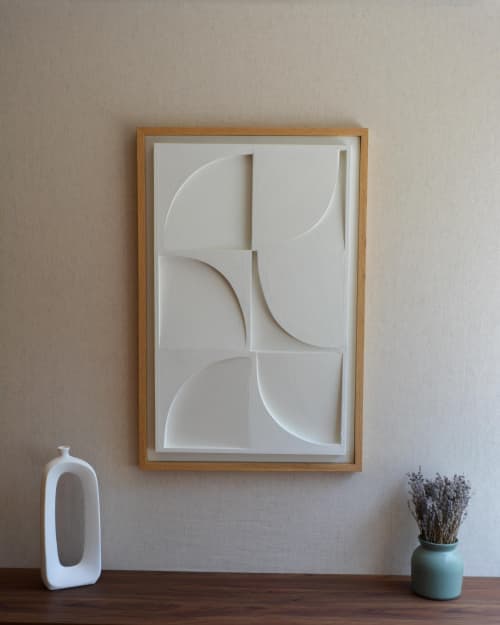 No. 19 Japandi Plaster Wall Relief - Scandinavian Neutral Decor | Wall Sculpture in Wall Hangings by Joseph Aurelius