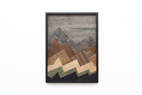 Distant Mountains: wood mountainscape 24"x32" | Wall Sculpture in Wall Hangings by Craig Forget. Item made of wood compatible with mid century modern and contemporary style