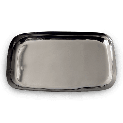 Sculpt Large Platter In Stainless Steel by Tina Frey Wescover Serveware