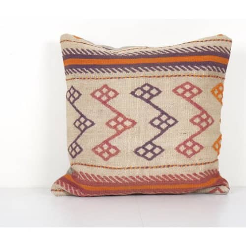 Handmade Wool Hemp Organic Kilim Pillow, Boho Pillow, Tribal | Cushion in Pillows by Vintage Pillows Store