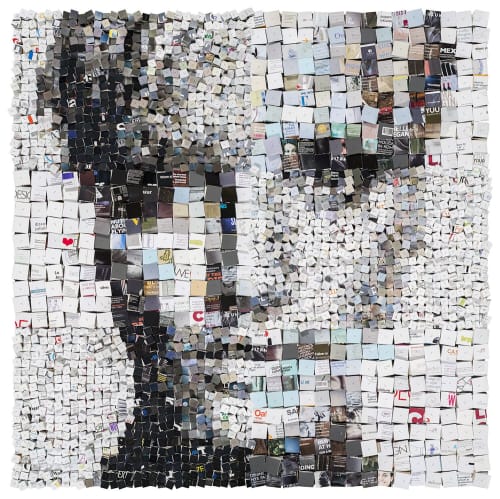 Can You See Me #2 - Limited Edition of 20 - 90x90 | Collage in Paintings by Paola Bazz. Item composed of paper in contemporary or eclectic & maximalism style