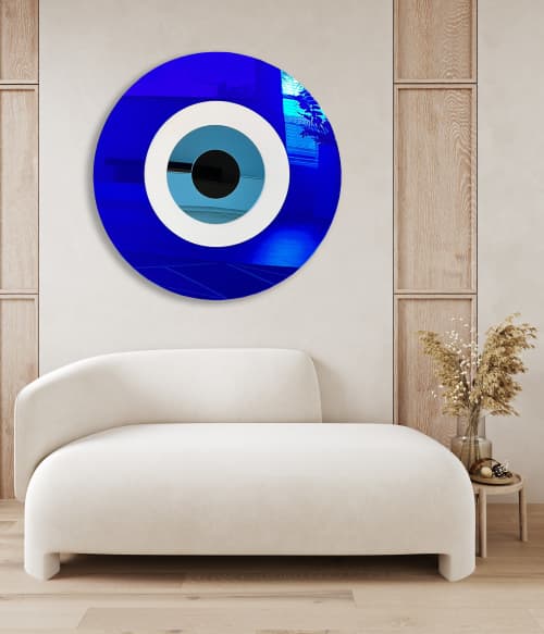 Evil Eye /Custom Colors / Mirrored Acrylic Art/ Wall Art / M | Wall Sculpture in Wall Hangings by uniQstiQ. Item made of synthetic