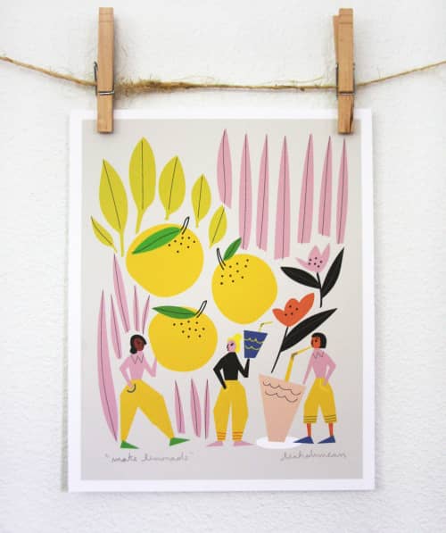 Make Lemonade Print | Prints by Leah Duncan. Item composed of paper compatible with mid century modern and contemporary style