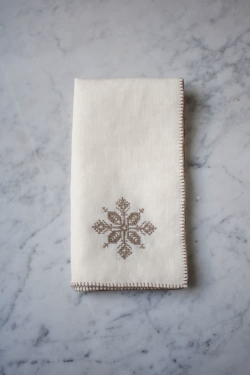 Azrou Napkin | Linens & Bedding by Folks & Tales. Item made of linen