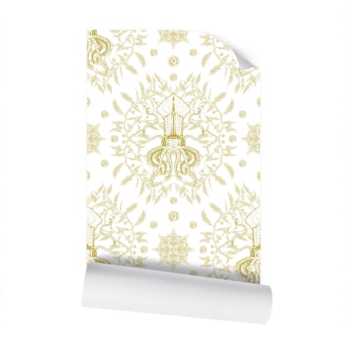 AEON Firefly Squid Daytime Gold | Wallpaper in Wall Treatments by Sean Martorana. Item made of paper