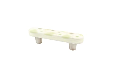 Terrazzo Tea Green 3" CC Oblong Pull | Hardware by Windborne Studios. Item made of stoneware
