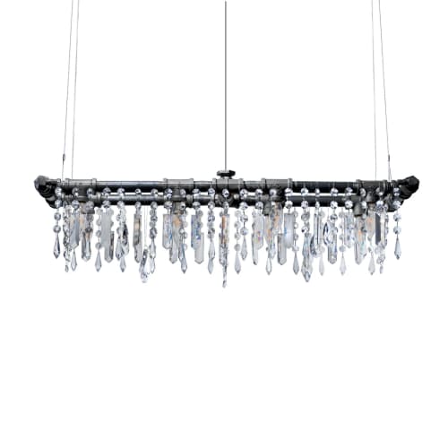 Tribeca Mini-Banqueting Chandelier (8-Bulb) | Chandeliers by Michael McHale Designs. Item composed of metal and glass