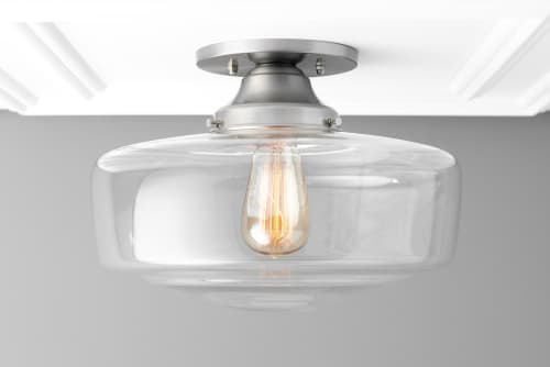 Schoolhouse Ceiling Light - Model No. 1742 | Flush Mounts by Peared Creation. Item composed of brass