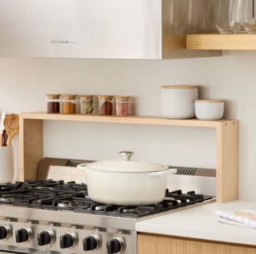 Maple Stove Top Shelf Riser | Storage Stand in Storage by Reds Wood Design. Item composed of maple wood