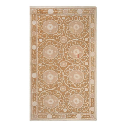 Vintage Pink Samarkand Tapestry - Tribal Embroidery Wall Dec | Tablecloth in Linens & Bedding by Vintage Pillows Store