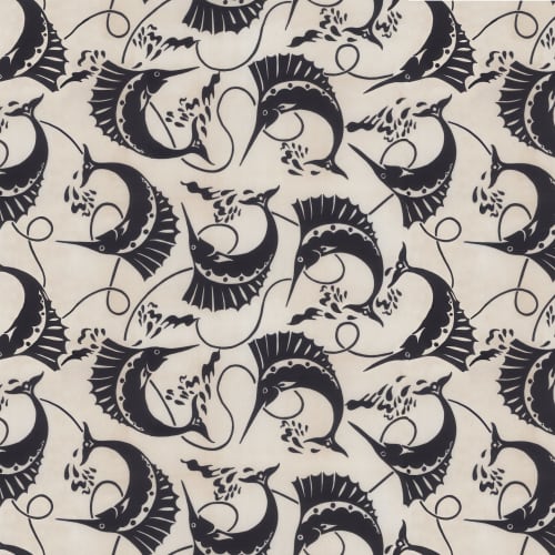 Tropical Sailfish | Wallpaper in Wall Treatments by Wallcovetings by Brenda Houston. Item composed of linen