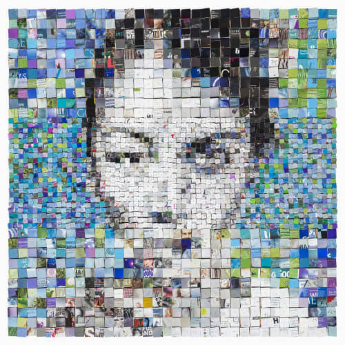Arace - 90x90 - Limited Edition of 20 | Collage in Paintings by Paola Bazz. Item composed of paper in contemporary or eclectic & maximalism style