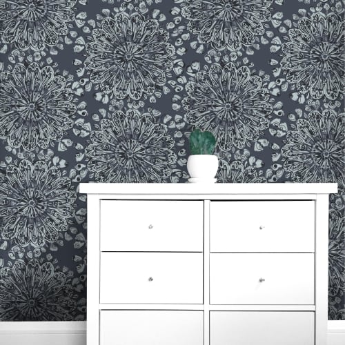 Viennese Medallion Wallcovering: 24in wide x 10ft long | Wallpaper in Wall Treatments by Robin Ann Meyer. Item made of paper works with contemporary & modern style