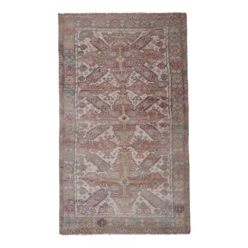 Vintage Turkish Karapinar Rug - Room Size Carpet 4'8" X 8'1" | Area Rug in Rugs by Vintage Pillows Store. Item composed of cotton and fiber