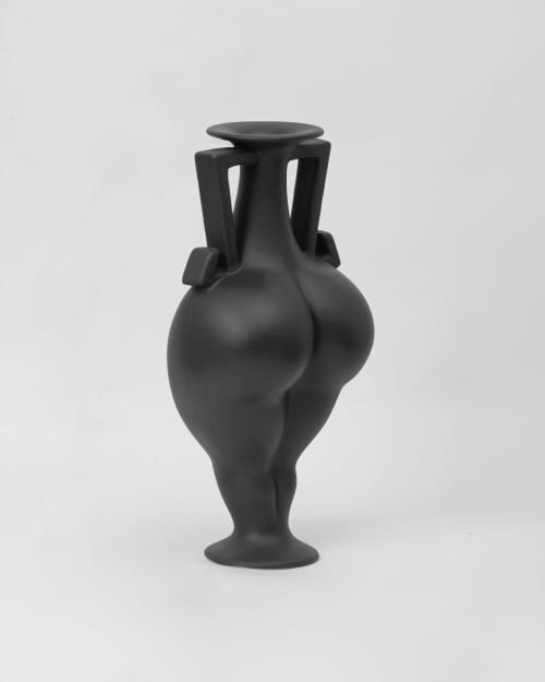 Black B-fora | Vase in Vases & Vessels by OM Editions: A Limited Edition Furniture Collection. Item made of ceramic