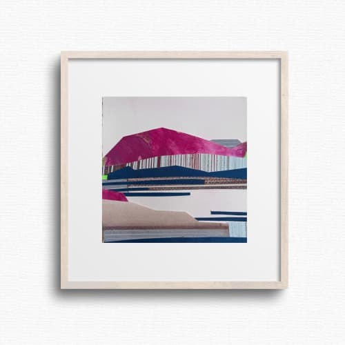 6x6 Original Collage Art | Halfmoon Bay by Shilo Ratner | Work by Shilo Ratner