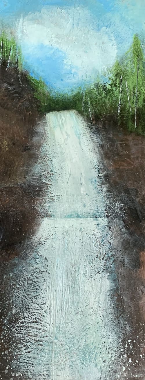 Falling with Grace | Mixed Media in Paintings by Susan Wallis. Item in contemporary or modern style