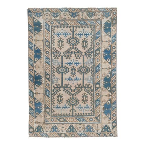 Unique Tree of Life Pattern Turkish Oushak Rug, Overdyed | Area Rug in Rugs by Vintage Pillows Store. Item composed of cotton