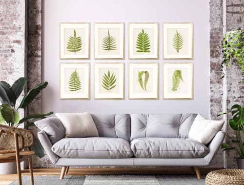 Fern Print Set, Fern Prints set of 8, set of 8 fern prints | Prints by Capricorn Press. Item composed of paper in boho or minimalism style