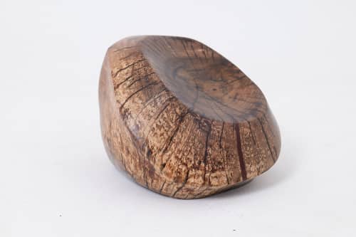 Still Stand Abstract Wood Sculpture, Chainsaw Carved, Walnut, | Sculptures by Logniture