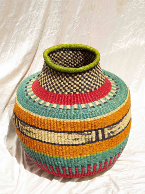 Flower Pot Basket by Asiibi Nº 2 | Storage Basket in Storage by AKETEKETE. Item in boho or country & farmhouse style