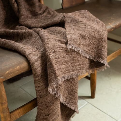 Chocolate Wild Silk Blanket 53x99 | Throw in Linens & Bedding by Vantage Design