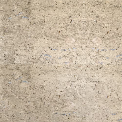 *Lisbon - Leathered Beige Over Silver Leaf | Wallpaper in Wall Treatments by Brenda Houston. Item composed of paper