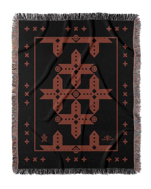 AEON Cross Jacquard Woven Blanket | Linens & Bedding by Sean Martorana. Item made of cotton