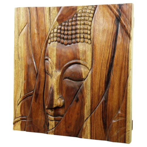 Haussmann® Forest Dweller Ayutthaya Panel 24 x 24 x 2.75 in | Wall Sculpture in Wall Hangings by Haussmann®