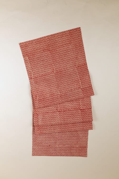 Crimson Dust Kalamkari Table Runner | Linens & Bedding by Ninéh