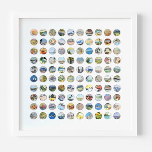 One Hundred Vintage Encyclopedia Dots Collage #3 | Paintings by Amelia Coward