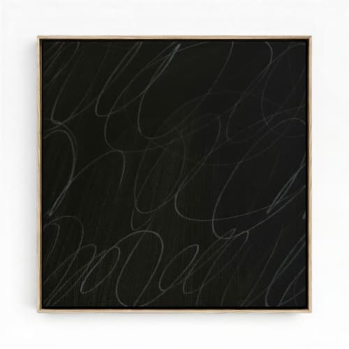 Gestural Marks in Charcoal by DSCVR Art Framed Square Canvas | Prints in Paintings by ArtCollectiv