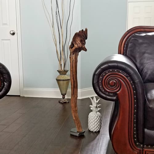 Driftwood Sculpture "The Impaler" with Marble Base | Sculptures by Sculptured By Nature  By John Walker. Item composed of wood & marble compatible with minimalism style